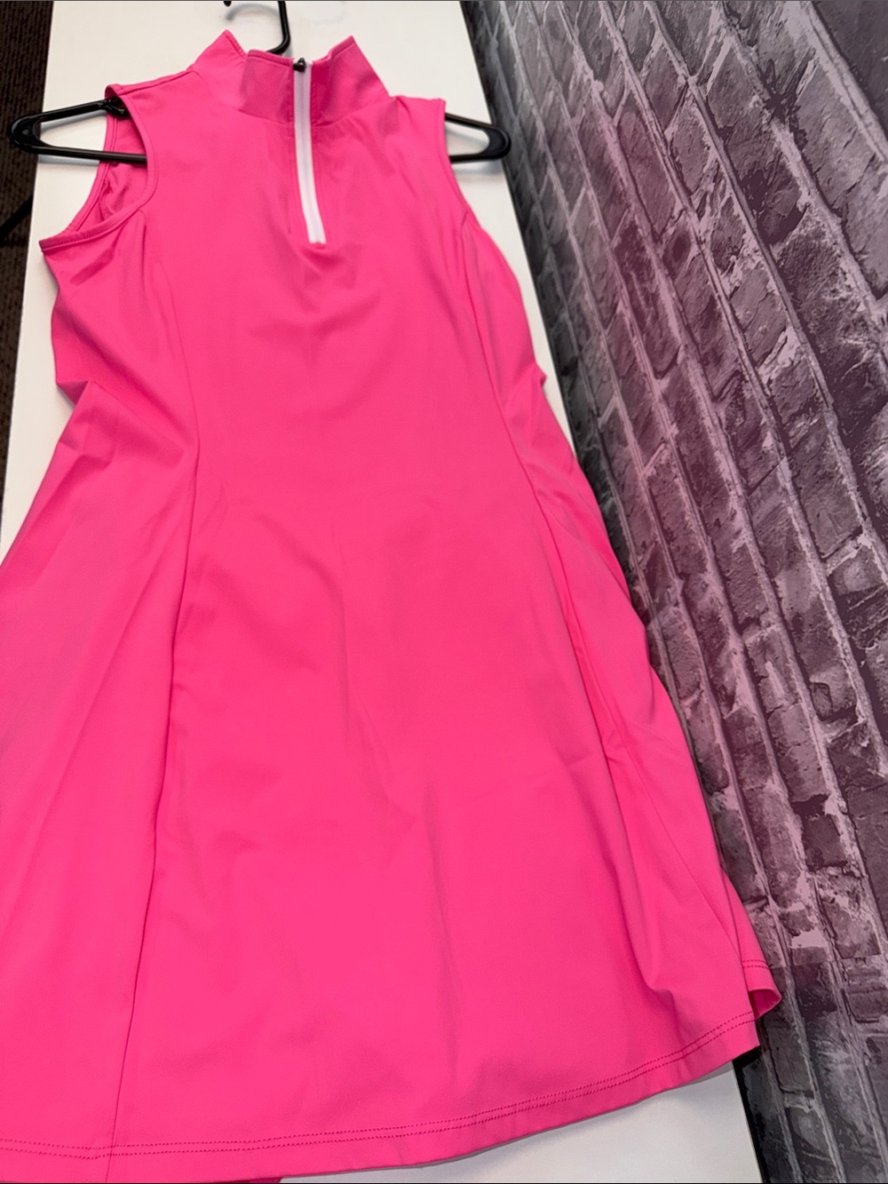 Bright Hot Pink Sleeveless Sport Dress with Matching Shorts - Picture 6 of 9